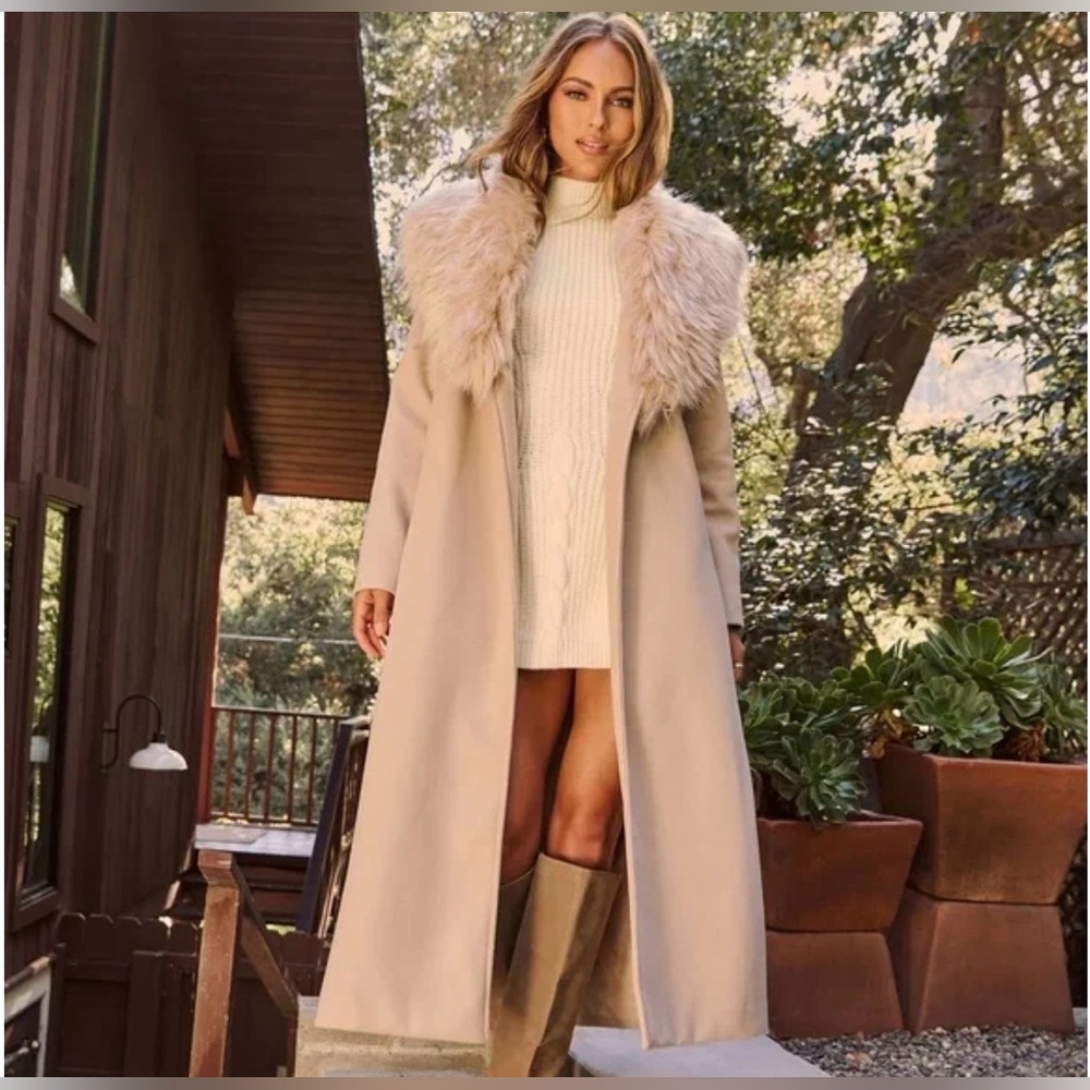 Frederica Pocketed Faux Fur Pocketed Coat